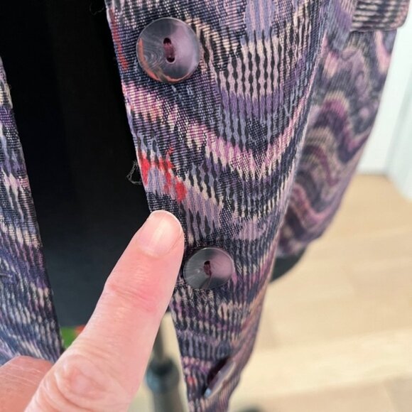 Northern Traditions Vintage Vest Purple Wavy Swirl Pattern Button Front Boho - Picture 8 of 8